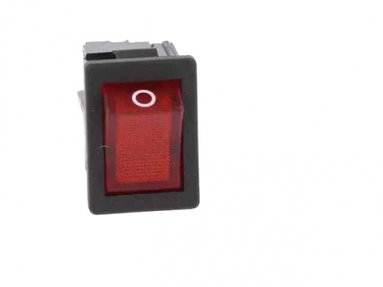 Switch rocker snap-in on/off rectangular red DPST 4A/250V IP40